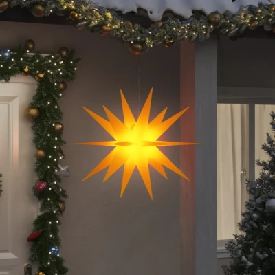 Bild av Stjärna med LED belysning vikbar gul 100 cm