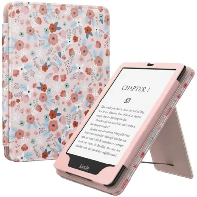 Bild av MoKo Case for 7&quot;/6.8&quot; Kindle Paperwhite(12th/11th Generation 2024/2021) and Colorsoft Signature Edition, Slim PU Shell Cover with Auto Wake/Sleep Paperwhite 2024, Spring Pink
