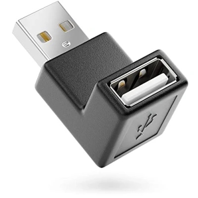 Bild av deleyCON USB 2.0 Vinkeladapter 90 En Kontakt till A Uttag Kompatibel med alla Kablar Optimal Kabeldragning