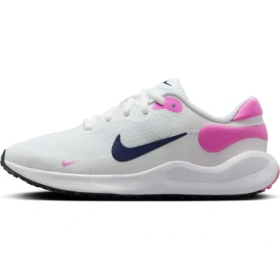 Bild av Nike Performance Revolution 7 Unisex Löparskor för tävling barn, Storlek: 36, White/midnight navy/playful pink Textil/syntet