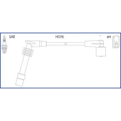 Bild av HITACHI 134251 Jeu De Fils d&#039;Allumage OPEL: Vectra B Berline, Omega CC