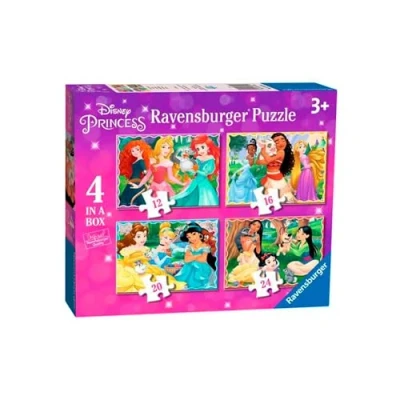 Bild av RAVENSBURGER 135348 Disney Princess 3079 Pussel 4 i Box (12, 16, 20, 24 delar) för barn från 3 år, 0, flerfärgad