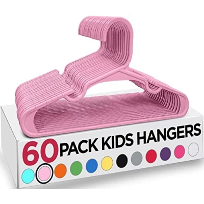 Bild av Utopia Home 60 pack barnhängare 28 cm plasthängare för garderob kläder och spädbarnshängare perfekt daglig standardanvändning (babyrosa)