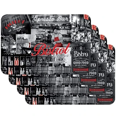Bild av Venilia Bordstabletter för matsal mat bistro, set om 4 avtorkbar polypropen, livsmedelssäker 45 x 30 cm, stycken, 59088