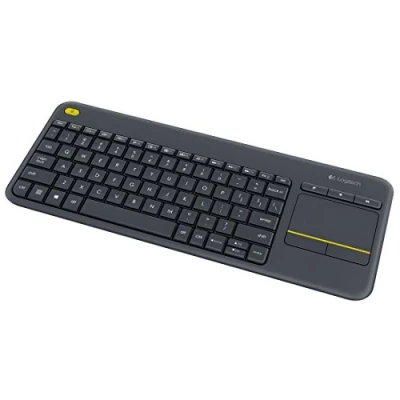 Bild av Logitech K400 Plus Trådlös Touch TV tangentbord med mediakontroll och pekplatta, HTPC för PC ansluten TV, Windows, Android, Chrome OS, bärbar dator, Layout Pan Nordic QWERTY Svart