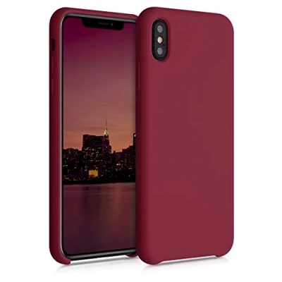 Bild av kwmobile Fodral kompatibelt med Apple iPhone XS Max fodral, mjukt TPU telefonfodral, rabarber