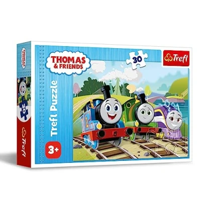 Bild av Trefl Thomas and Friends, Glade pussel 30 bitar Färgglada med karaktärerna i sagan om tågen, Kreativ underhållning, Lek för barn från 3 år