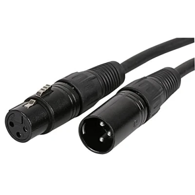 Bild av Pulse PLS00289 3 stift XLR hane till hona mikrofonkabel, 0,3 m, svart
