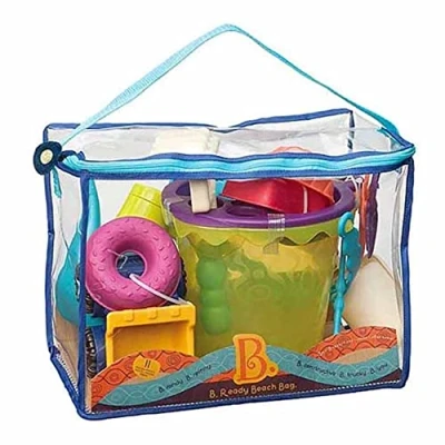 Bild av B. toys sandleksak 11 delar med väska Sandlåda, strand, lekplats hink, spade, sandform, tipp leksaker från 18 månader