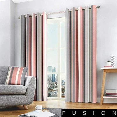 Bild av Fusion två gardinpaneler, bomull, polyester, rouge, B 168 cm (66) x D 229 (90)