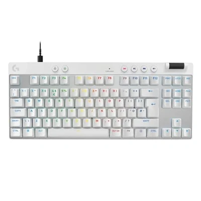 Bild av Logitech G PRO X TKL Rapid sladdanslutet speltangentbord, utan numerisk knappsats, magnetiska analoga brytare, Trigger läge, justerbar aktivering, anpassningsbar RGB belysning, PAN QWERTY Vit
