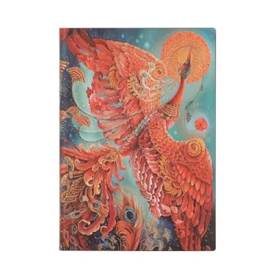 Bild av Carnet Flexis Oiseau de Feu Midi Ligné 176 p.: Flexi softcover, 100 gsm, ribbon marker, memento pouch, book edge printing, no closure