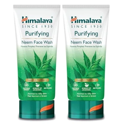 Bild av Himalaya Herbals Purifying Neem Face Wash SET with Scrub &amp; Mask Natural Moisturising Facial Cleanser Goodness of and Turmeric, Deeply Cleans Pores Pimples Oil Control Herbal Care (SET)
