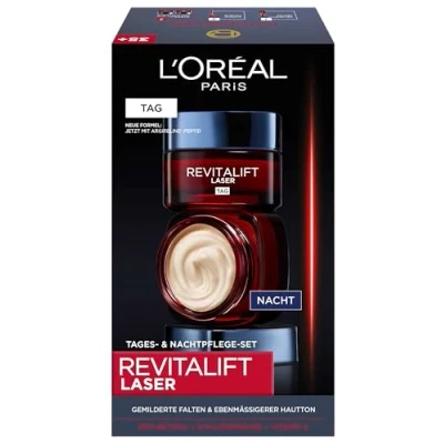 Bild av L&#039;Oréal Paris Ansiktsvårds set Revitalift Laser X3, anti aging, dag och nattvård med 3 faldig effekt, Pro Retinol, Hyaluron Vitamin C, 2 x 50 ml