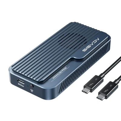 Bild av ACASIS 80 Gbps M.2 Nvme SSD Enclosure, med kylfläkt, Enclosure kompatibel Thunderbolt5/USB4 V2.0, MacBook PRO M4/M4 och M4 Max, Mac mini (TBU 501 EU)