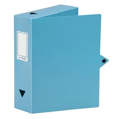 Bild av Viquel Class Doc Box File Polypropylen ryggrad bredd 80 mm Turkos blå