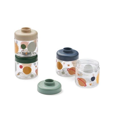 Bild av LIEWOOD Dominique Baby Food Tritan Boxes 4 pack Matlåda för barn 2510 Universe / Classic Navy D6 x H6,5 cm