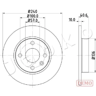 Bild av JAPKO 610405C Disque de frein 240 10 4 plein peint OPEL: Corsa C 3/5 portes, Combo Tour, Van / Break