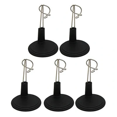 Bild av POFET 5 st svarta justerbara dockstativ för 10 15 cm amerikanska dockor och babydockor displayhållare, dockställ transparent plastdocka displayhållare klara actionfigurer docktillbehör