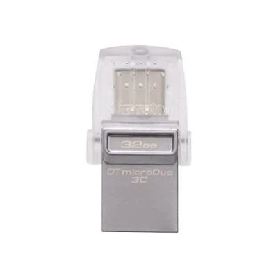 Bild av Kingston Technology DTDUO3C/32 GB Data Traveler 32 micro duo typ C USB 3.1 Gen 1/USB 3.0 Flash enhet, Silver