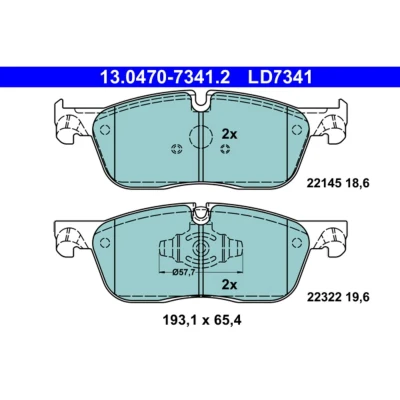 Bild av ATE 13.0470 7341.2 Jeu de plaquettes frein préparé pour indicateur d&#039;usure, contact signal d&#039;usure exclu JAGUAR: XF Berline, F Pace