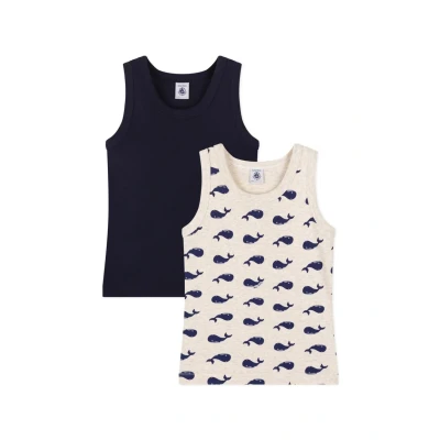 Bild av Petit Bateau KIDS DEB BALE Debardeurs 2 PACK Undertröja för barn, Storlek: 110, Smoking/montelimar/medieval