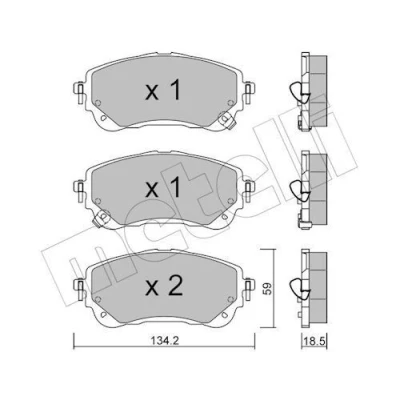 Bild av METELLI 22 1234 0 Jeu de plaquettes frein avec indicateur d&#039;usure TOYOTA: Corolla XII 3/5 portes, Break, Berline