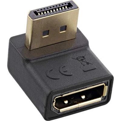 Bild av InLine® DisplayPort adapter, kontakt/uttag, vinklad uppåt