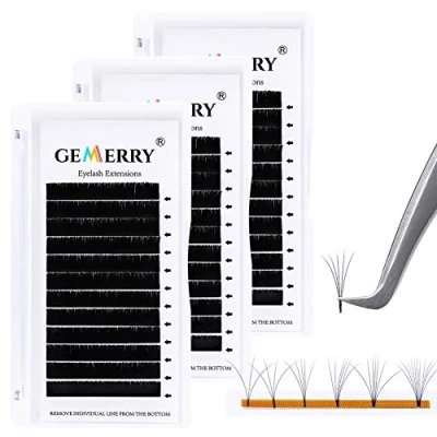 Bild av 3 lådor ryska volymförlängning ögonfransar 0,07 mm curl d längd 12mm 13mm 14mm Skapa buketter 2d 3d 5d 6d 8d False Eyelashes Volym Lashes Professional de Gemerry (0,07 D12+D13+D14)