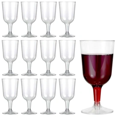 Bild av MATANA 12 premiumvinglas i plast (180 ml) vinglas av hårt för cocktail, efterrätt, vinprovning återanvändbara vingoppar fester, födelsedagar, bröllop, jul, grill