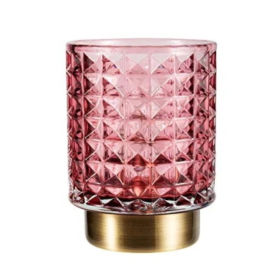 Bild av Pauleen 48132 söt glamour bärbar armatur bord timer funktion 6H batterilampa utan kabel glas/metall, 0,4 W, rosa, mässing