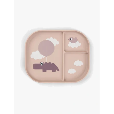 Bild av Done By Deer Foodie Delad Tallrik Happy Clouds, Rosa