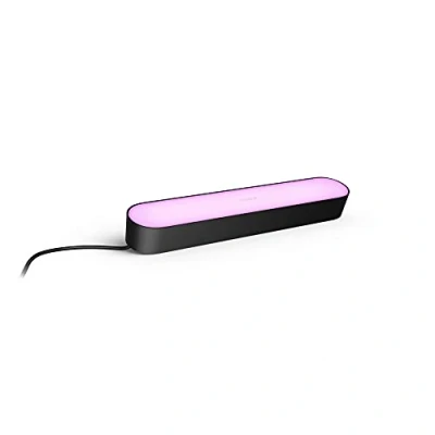 Bild av Philips Hue Play Light Bar svart singelpack, med strömkontakt: bordslampa, LED modul, White and Color, Zigbee, Sync, trådlös, kompatibel Amazon Alexa, Google Home Assistant
