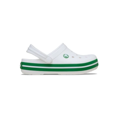 Bild av Crocs Crocband Clog K Träskor unisex barn, White/Green Ivy, 34/35