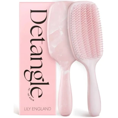 Bild av Lily England Curly Hair Brush Detangling &amp; Styling Tool with Flexible Bristles for Pain Free Wet Dry Curls (3c to 4c), Pink