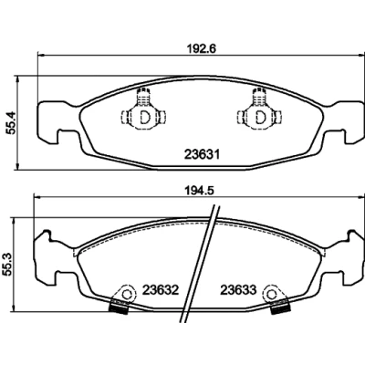 Bild av HELLA 8DB 355 009 881 Jeu de plaquettes frein avec indicateur d&#039;usure JEEP: GRAND Cherokee 2, II