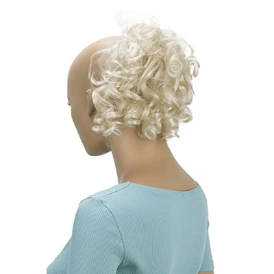 Bild av CAISHA Hårstycke Scrunchie Updo Frisyrer Voluminös Lockigt Bulle Ljusblond G17L
