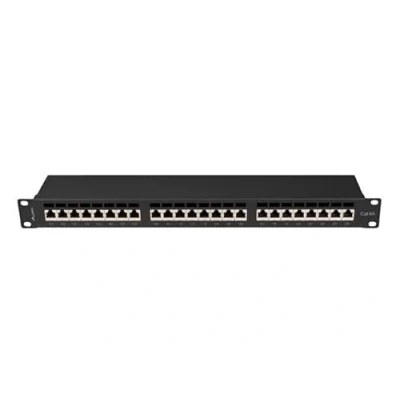Bild av Lanberg PPSA 1024 B 24 Port Patch Panel 1U 19&quot; Cat6A FTP Shielded Black