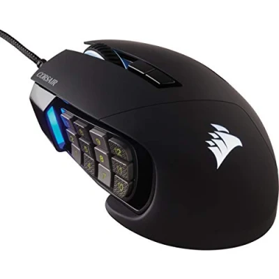 Bild av Corsair SCIMITAR RGB ELITE, MOBA/MMO Gaming Mouse, Black, Backlit LED, 18000 DPI, Optical