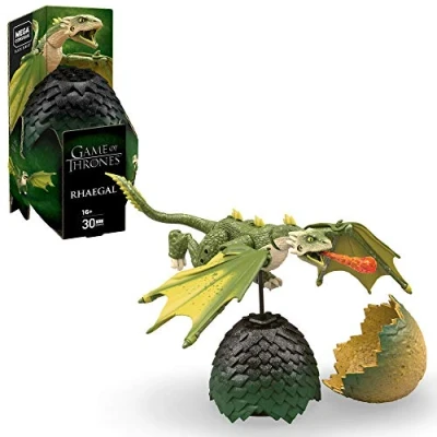 Bild av MEGA Construx GMP00 Probuilder Game of Thrones Drakägg Rhaegal inklusive drake att montera, originaltrogen byggupplevelse, byggsats för barn och samlare från 16 år