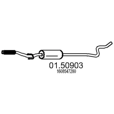 Bild av MTS 01.50903 Silencieux Intermédiaire 2100 PEUGEOT: 208 I 3/5 portes, 2008 Break, CITROËN: C4 II Cactus, C3 III