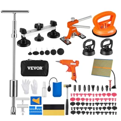 Bild av VEVOR 107 PCS Dent Removal Kit, Paintless Repair Kit med Golden Lifter, Bridge Puller, Slide Hammer T bar Suction Cup Puller för bilkaross bucklor, hagelskada, dörr buckla