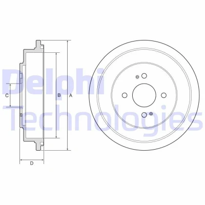 Bild av DELPHI BF614 Tambours de Frein sans bague ABS, roulement roue, palier 282