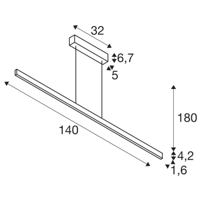 Bild av SLV One Linjär LED pendellampa, 140 cm, mässing