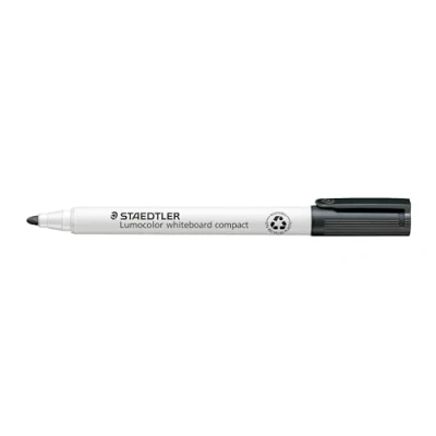Bild av Staedtler 341 9 Lumoclor Whiteboardmarker compact Rundspitze, circa 1 2 mm, 10 Stück im Kartonetui, schwarz