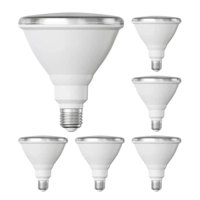 Bild av ledscom.de 6 st E27 LED lampa, PAR38 kort hals, vit (4000 K), 14,9 W, 1395lm, 41, reflektor spegel (silver)