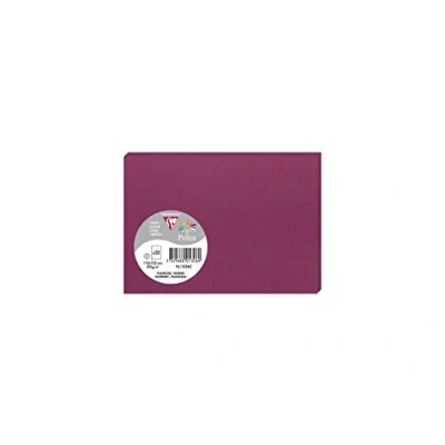 Bild av Clairefontaine 1326C förpackning med 25 enkla kort C6 storlek 11 x 15,5 cm 210 g/m² hallonfärg inbjudningskort evenemang och matchande Pollensortimentet mjukt premiumpapper