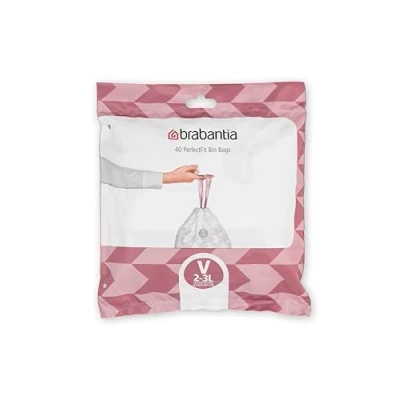 Bild av Brabantia Müllbeutel PerfectFit Multipack, Vit Kod V, 40 Påsar