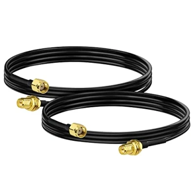 Bild av Bingfu WiFi antennförlängningskabel RP SMA hane till hona skottmontering RG174 koaxialkabel 1 m (2 pack) för trådlös mini PCI Express PCIE nätverkskort adapter router gateway