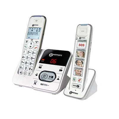 Bild av Geemarc PACK Mobility 295 Trådlös seniortelefon Telefonsvarare, Kamera knapp Belyst display Vit